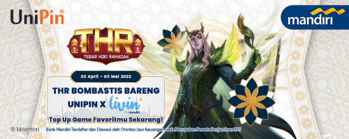 Main Game Lebih Seru dengan Diskon 20.000  dari UniPin dan Livin by Mandiri